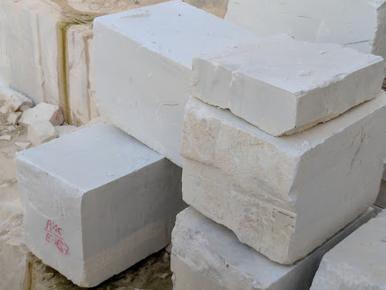 White marble slabs